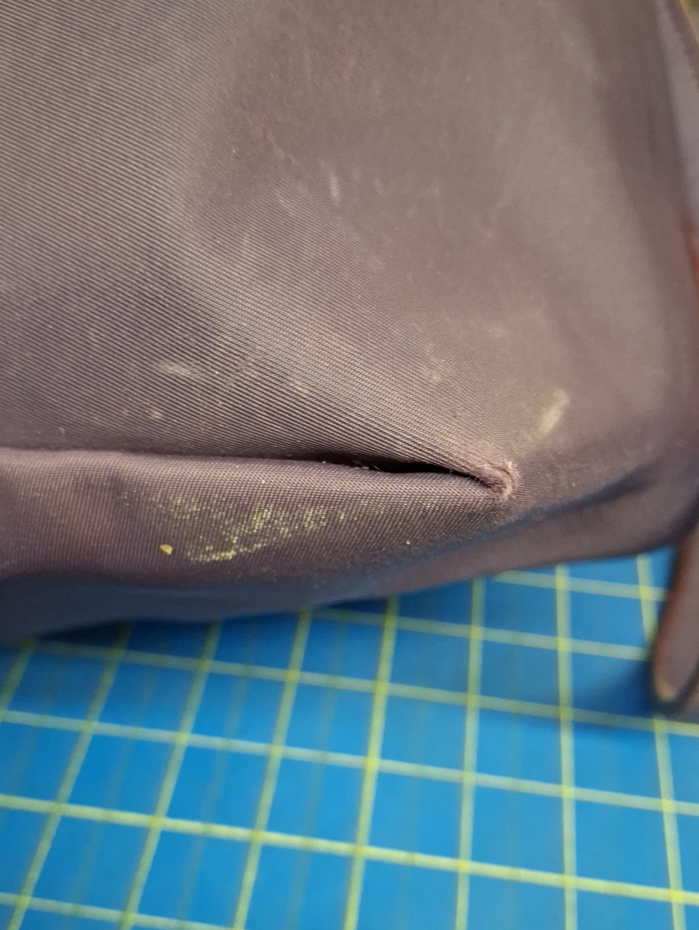 Longchamp Purple Nylon Tote with Leather Trim Preloved - Picture 13 of 16